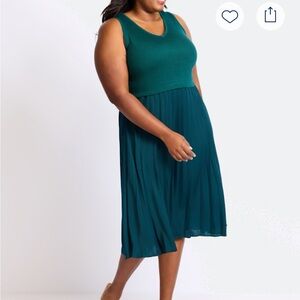 Elegant Teal Sleeveless Dress